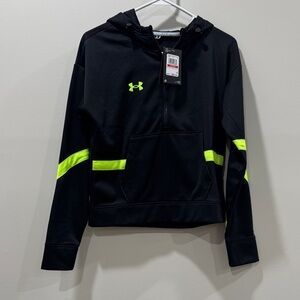 Under Armour Black Hoodie with Neon Yellow Highlights